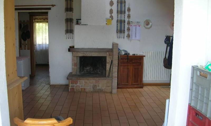 living room with fireplace
